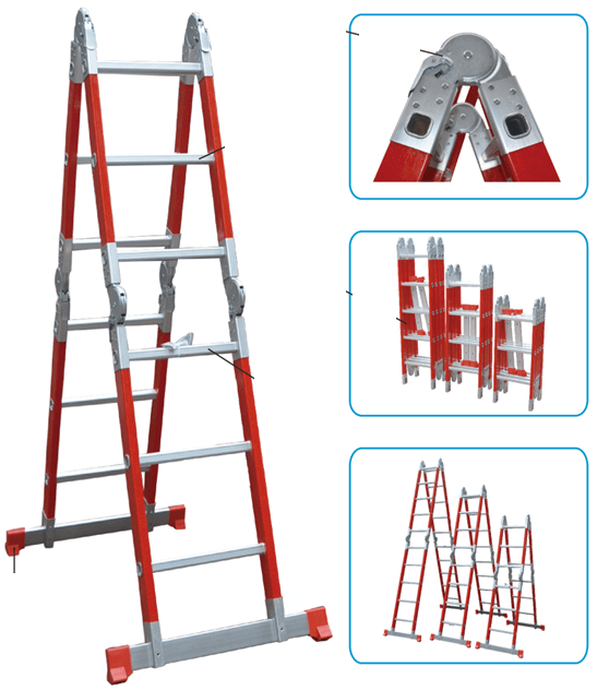 Escalera Articulada Multifunción De Fibra