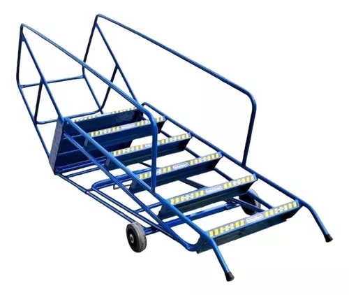 Escalera Rodante Hierro Con Esmalte EPOXI De 4 Ruedas