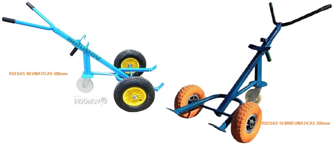 Carretillas porta tambor ruedas neumaticas