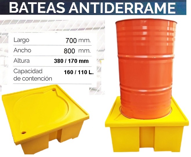 Bateas antiderrames para un tambor