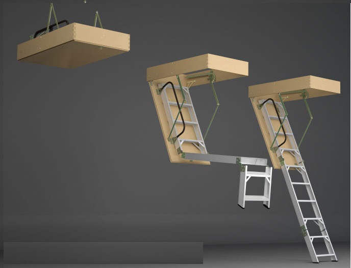 escalera para altillo de aluminio