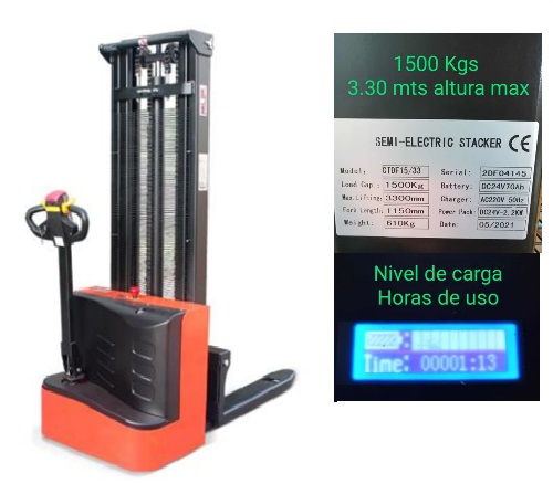Apilador Eléctrico 1.500Kg A 3.50M - Imagen 3