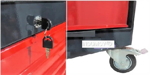 Mesa Rodante Tres Bandejas y Cajón Con Cerradura - Imagen 2