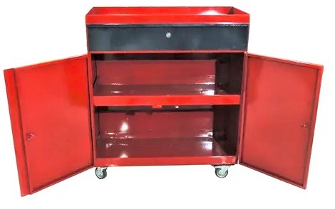 Mesa Rodante De Tres Estantes Cajón y Puertas - Imagen 3